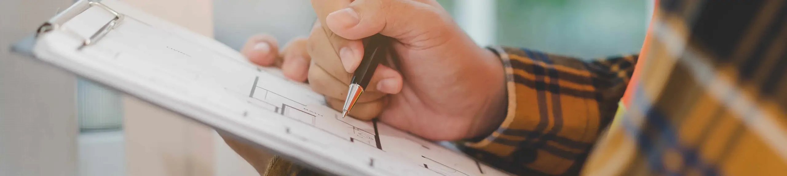 Person with clipboard assessing energy compliance Person with clipboard assessing energy compliance